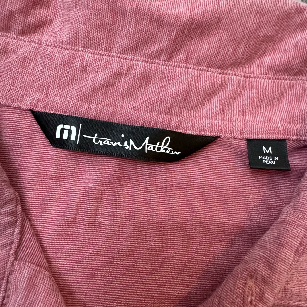 Travis Mathew Golf Light Red Polo Shirt Mens Tatum Ranch Golf Club Performance M - Picture 2 of 9